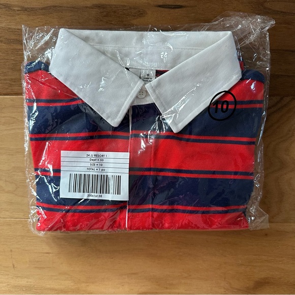 Brand New Janie and Jack Boys Striped Rugby Shirt, Size 10, NWT - Picture 4 of 5